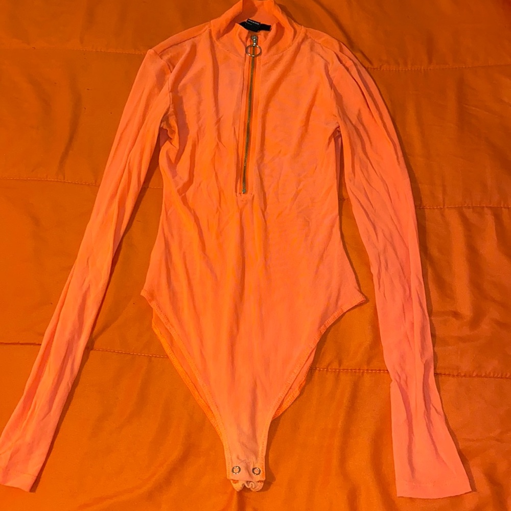 Neon Orange mesh bodysuit
